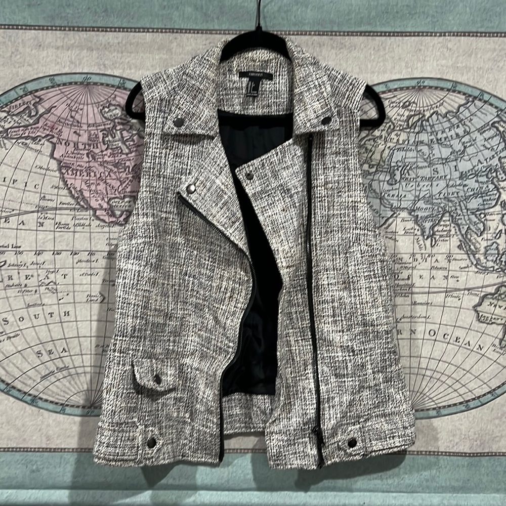 Grey tweed vest from Forever 21